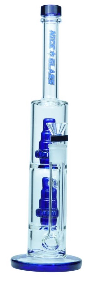 Nice Glass Double Tiered Showerhead Percolator Bong