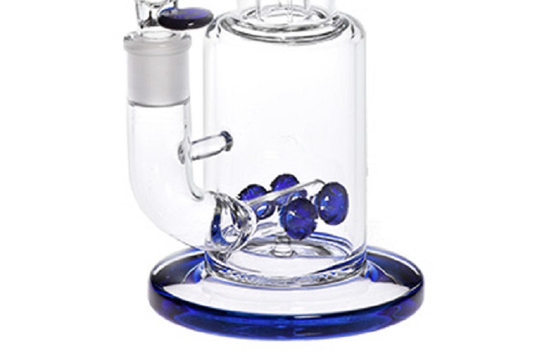 Nice Glass Four Wheel Perc - Blue 14"